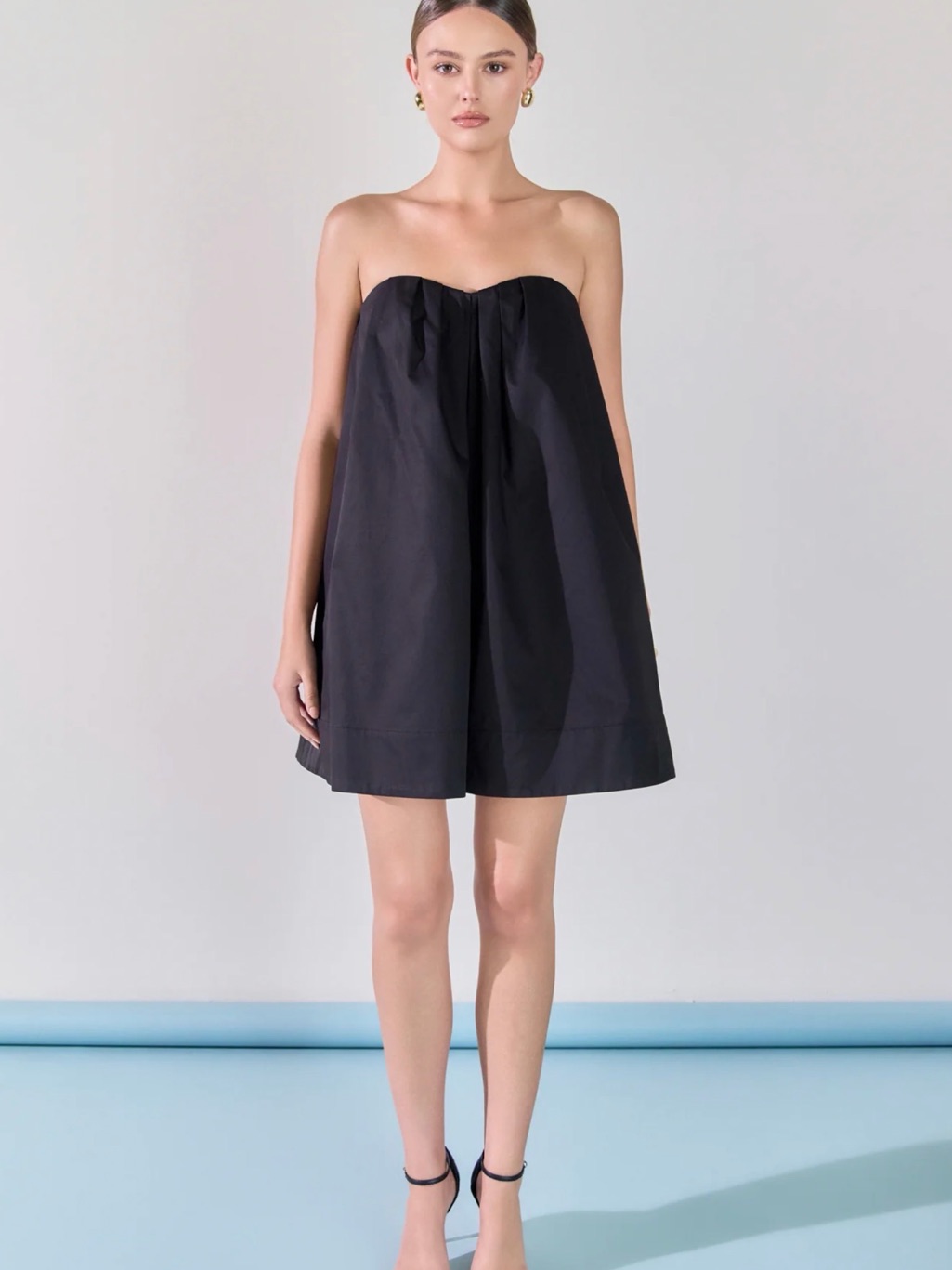 Endless Rose - Strapless Pintuck Detail Mini Dress